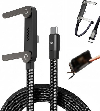 2-in-1 Charger Cable with Phone Stand